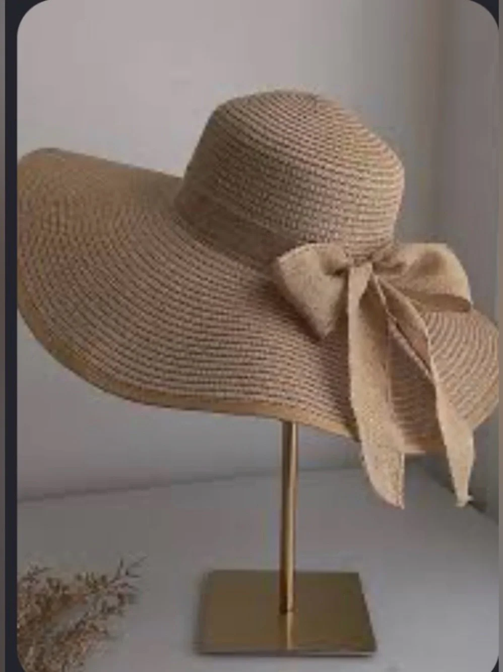 Amazon Essentials Straw Floppy Sun Hat with Bow - Tan